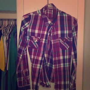 Button up long sleeve with gold buttons